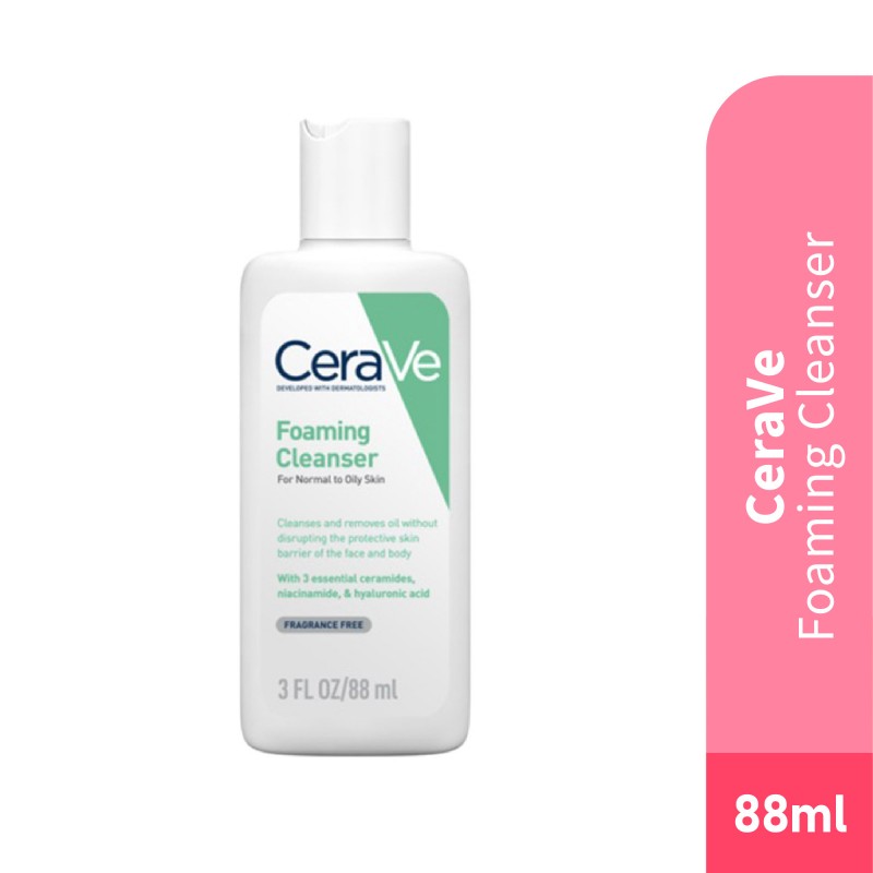 Cerave Foaming Cleanser 88ML Foaming Cleanser for Face Wash (For Normal to Oily Skin, All Skin Type)
