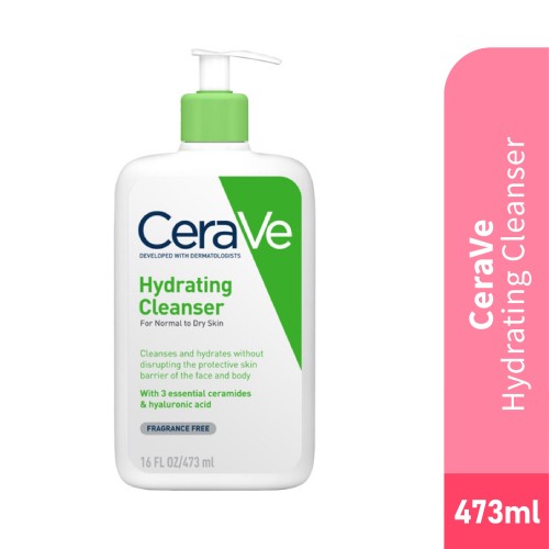 Cerave Hydrating Face Cleanser 473ml for Face Wash (For Normal to Dry Skin, All Skin Type)