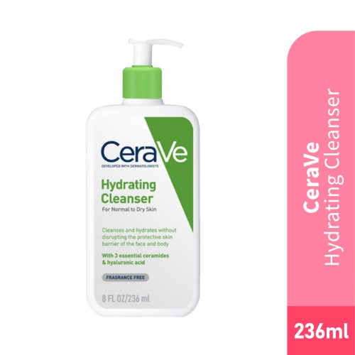 Cerave Hydrating Face Cleanser 236ml for Face Wash (For Normal to Dry Skin)