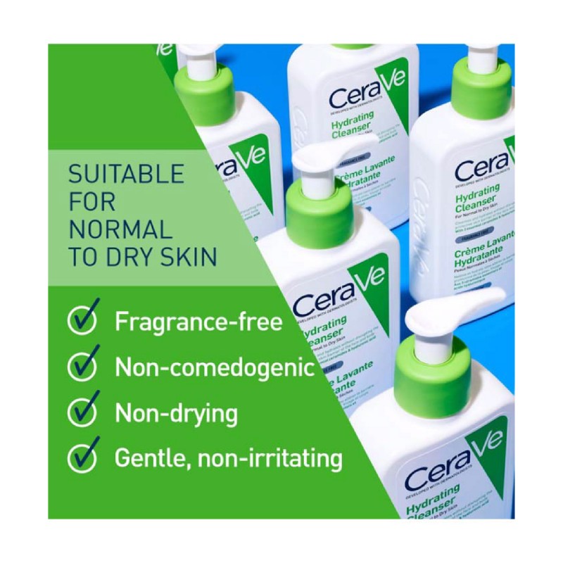 Cerave Hydrating Face Cleanser 88ml for Face Wash (For Normal to Dry Skin)