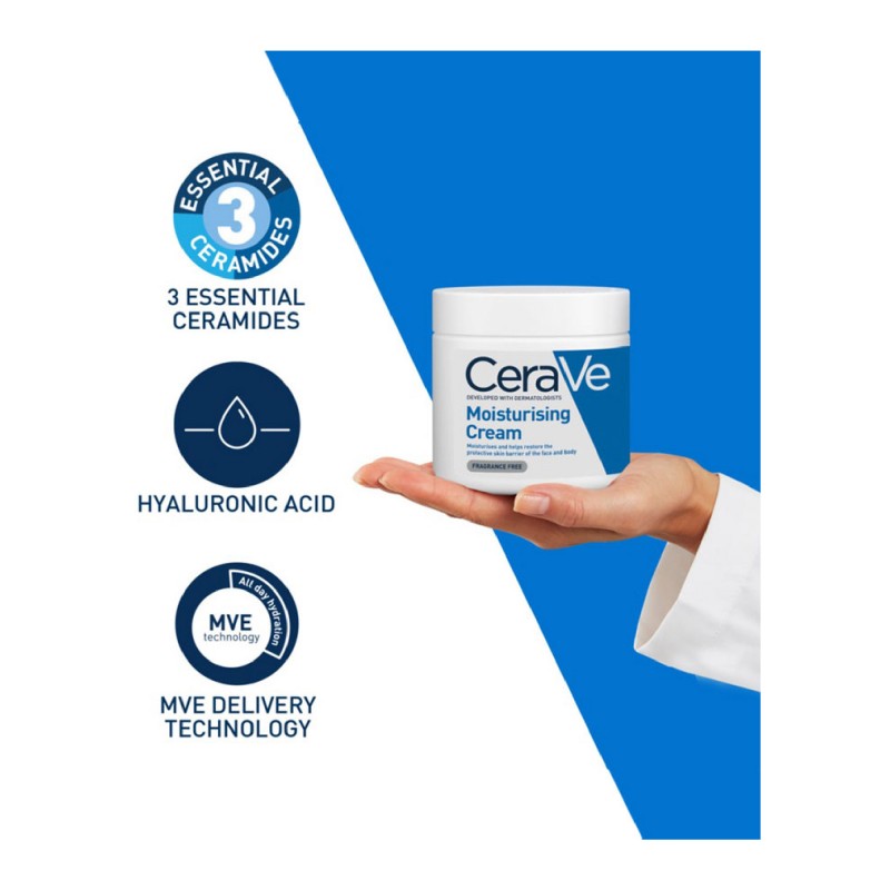 Cerave Moisturizing Cream with Essential Ceramides 50ml (For normal to dry skin on the face and body)