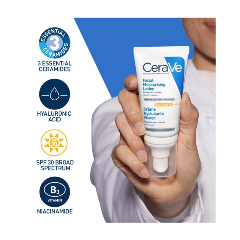 Cerave Moisturizer Lotion AM Face Moisturizer with sunscreen SPF 30 Lotion (Day) 52ml (For all skin type)