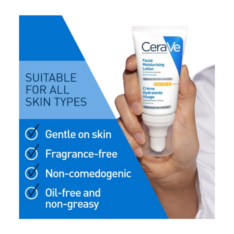 Cerave Moisturizer Lotion AM Face Moisturizer with sunscreen SPF 30 Lotion (Day) 52ml (For all skin type)
