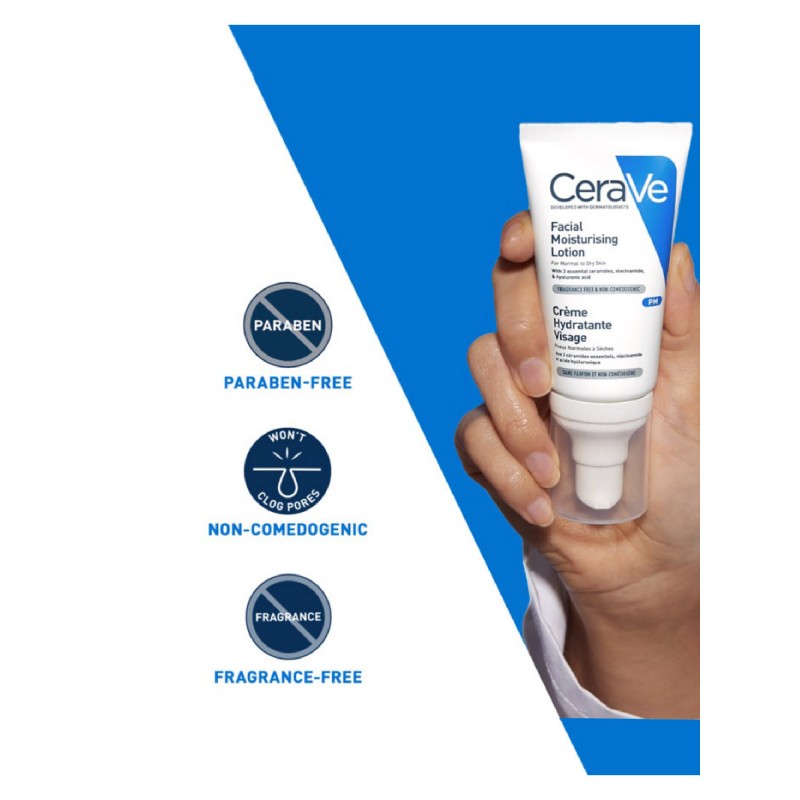 Cerave Moisturizer Lotion PM Face Moisturizer Lotion (Night) 52ml (For all skin type)