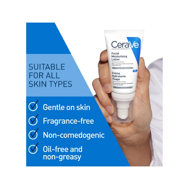 Cerave Moisturizer Lotion PM Face Moisturizer Lotion (Night) 52ml (For all skin type)