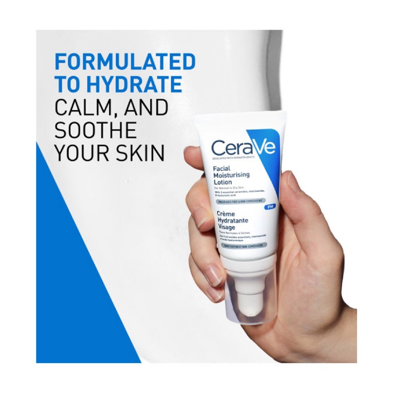 Cerave Moisturizer Lotion PM Face Moisturizer Lotion (Night) 52ml (For all skin type)