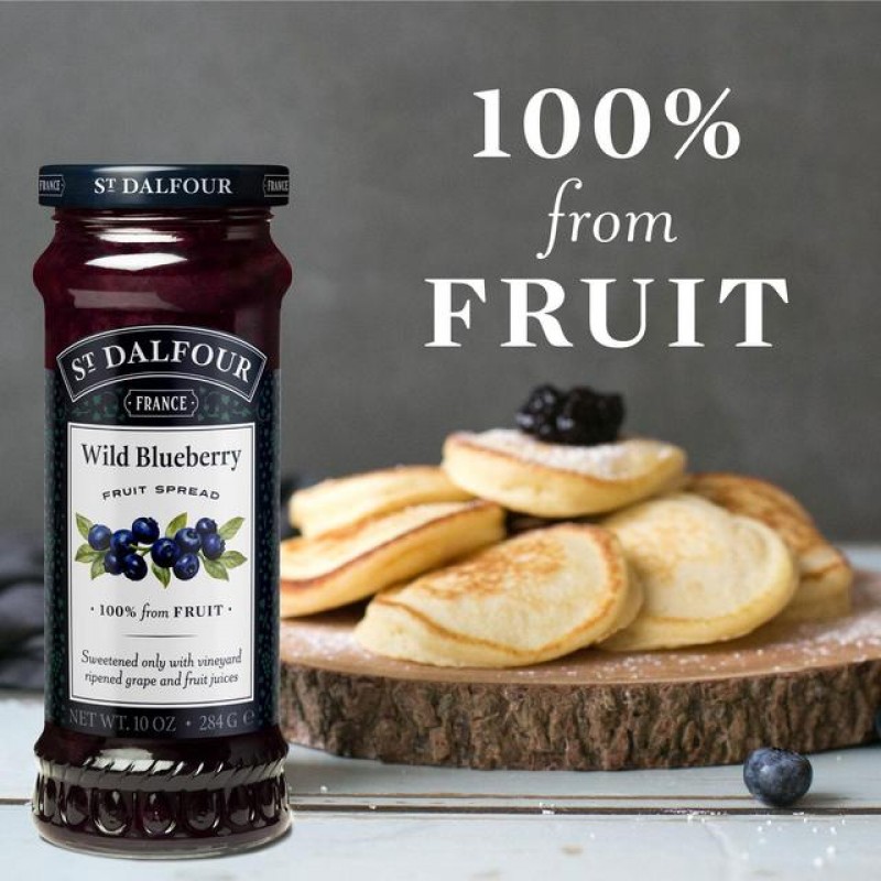 St Dalfour Natural Fruit Spread Wild Blueberry 284g - Jem roti blueberry (vegan & gluten free) /天然野生蓝莓果酱