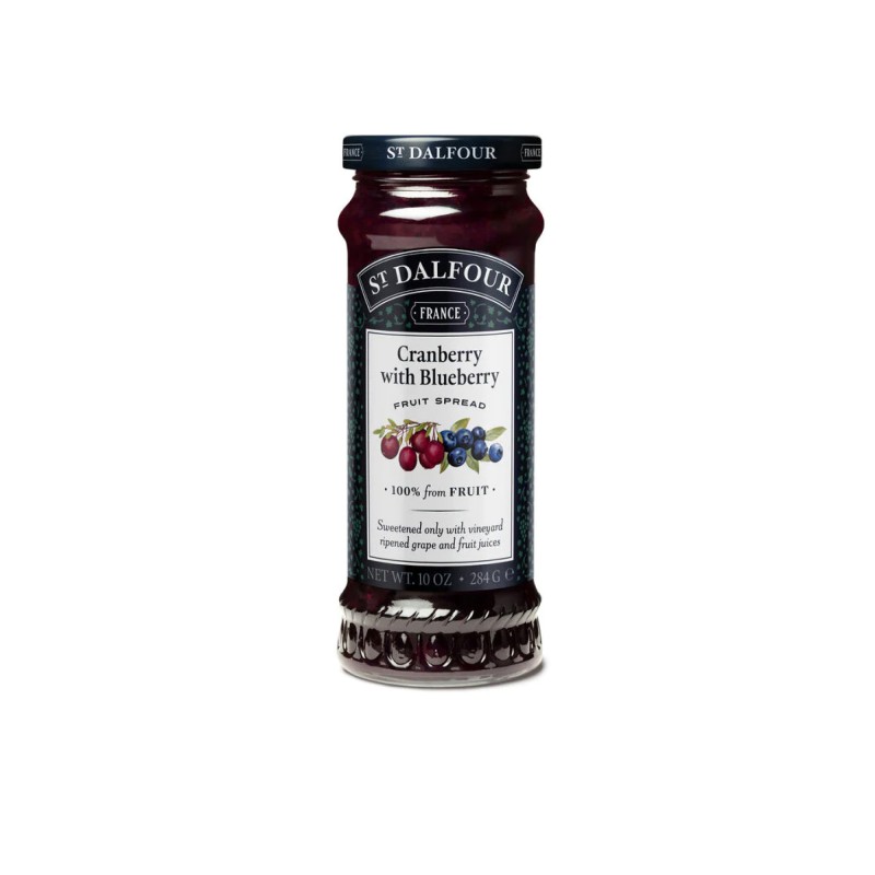 St Dalfour Natural Fruit Spread Cranberry With Blueberry 284g - Jem roti blueberry & cranberry (vegan & gluten free)