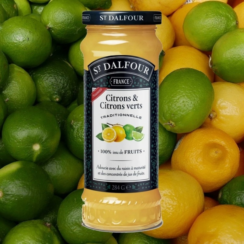 St Dalfour Natural Fruit Spread Lemon & Lime 284g - Jem roti lemon & lime (vegan & gluten free) /天然柠檬，青柠果酱