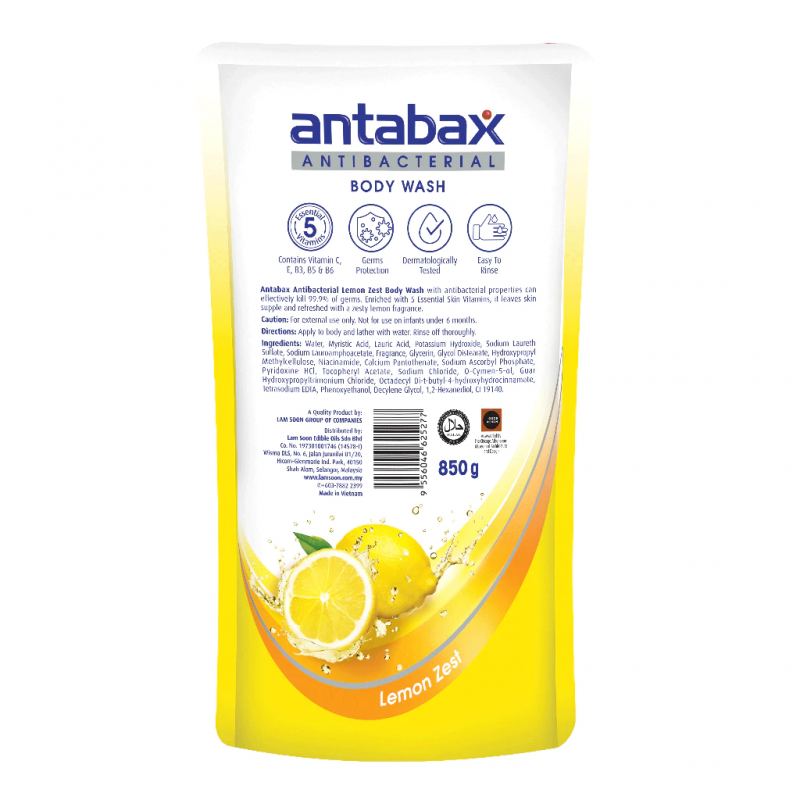 Antabax Shower Cream 850g Refill – Lemon Zest