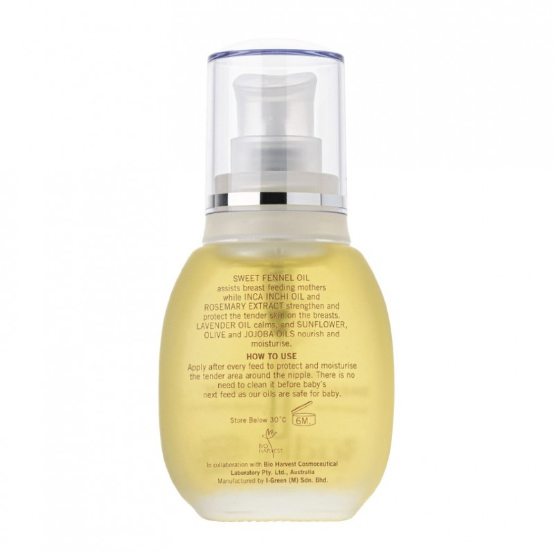 Buds Cherished Organics Breast Massage Oil 30ml with Jojoba Oil