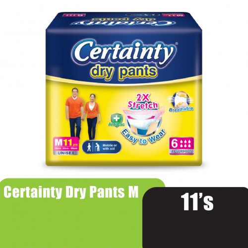 CERTAINTY Drypants Adult Diapers 11's Unisex Size - M, Adult Diapers Pants / Pampers Dewasa / 成人 尿裤