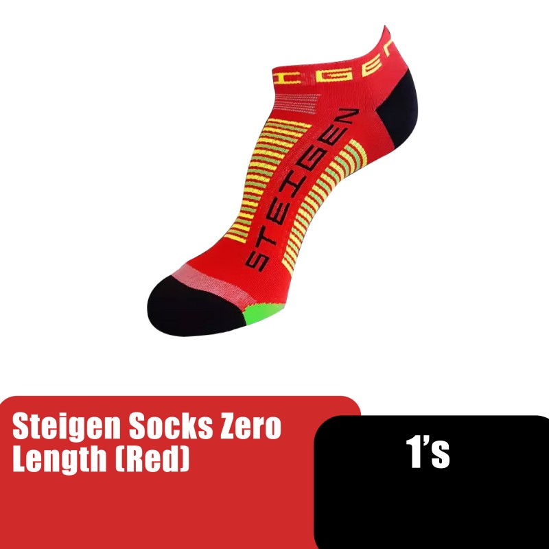 STEIGEN Zero Length Socks, Running Socks, Sport Socks as Free Size Stocking (Stoking) (运动袜子) - Red