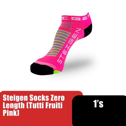 STEIGEN Zero Length Socks, Running Socks, Sport Socks as Free Size Stocking (Stoking) (运动袜子) - Tutti Frutti Pink