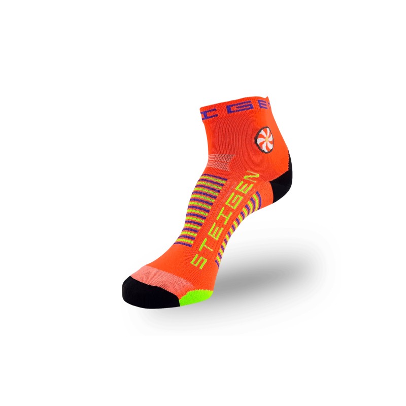 STEIGEN 1/4 Length Socks, Running Socks, Sport Socks as Free Size Stocking (Stoking) (运动袜子) - Goldfish Orange