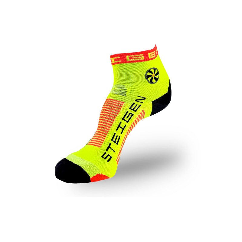STEIGEN 1/4 Length Socks, Running Socks, Sport Socks as Free Size Stocking (Stoking) (运动袜子) - Fluro Yellow