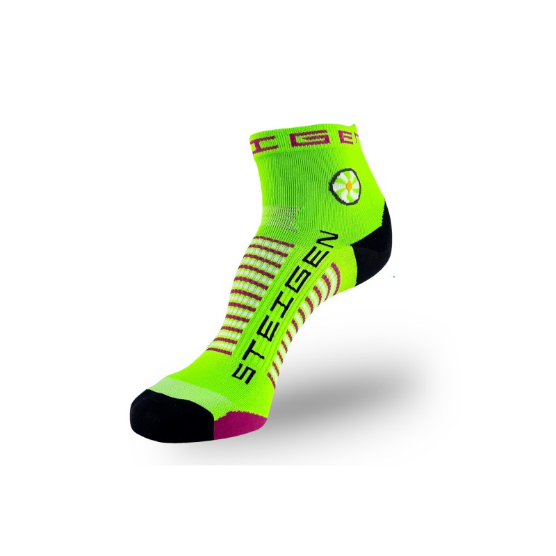 STEIGEN 1/4 Length Socks, Running Socks, Sport Socks as Free Size Stocking (Stoking) (运动袜子) - Fluro Green