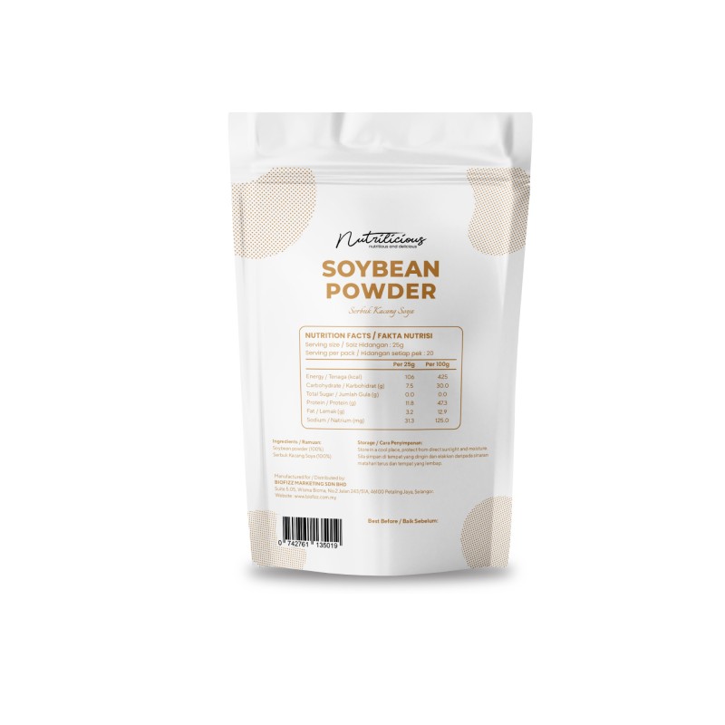 NUTRILICIOUS Soy Milk Powder Serbuk Susu Soya 500g (Beneficial for Heart/Antioxidant) (黄豆粉/豆浆粉)