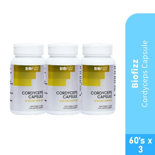 BioFizz Cordyceps Extract, Cordyceps Supplement, Anti-Inflammatory, Anti-Aging 冬虫夏草 - 60's x 3