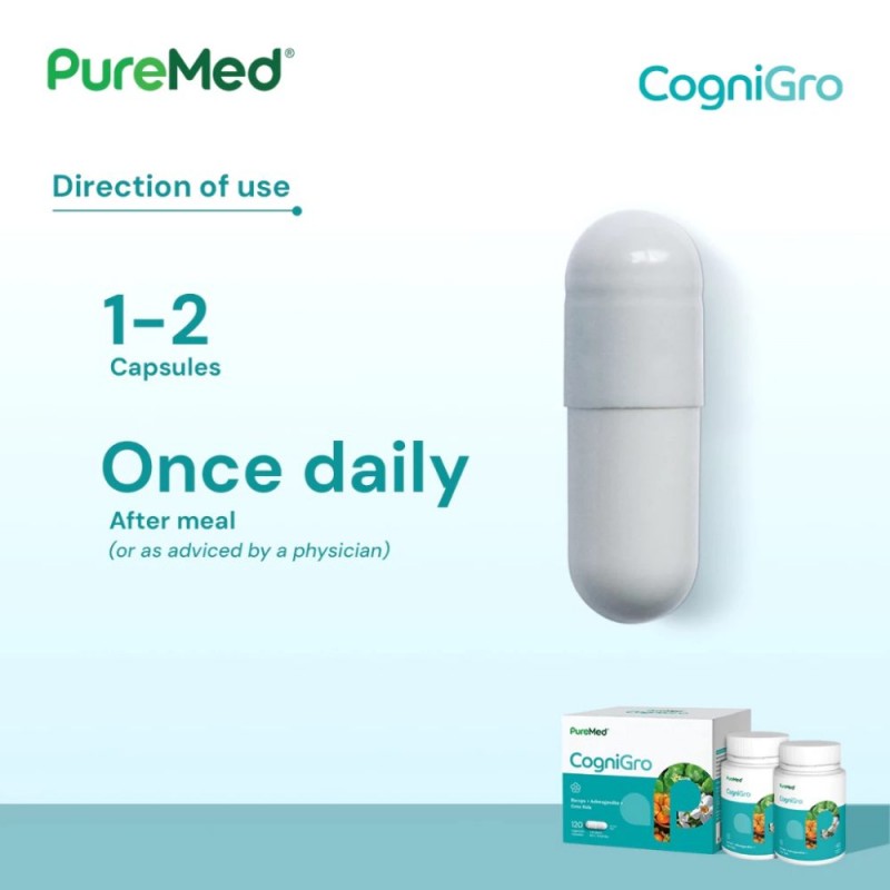 Puremed Cogniro Brain Supplement, Cognitive Supplement, Memory Boost, Memory Booster Supplement, 记忆, 补脑 - 60's x 2