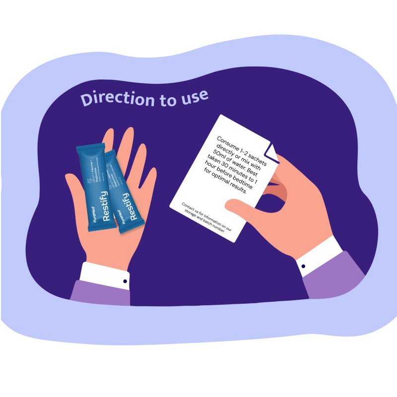 PureMed Restify Sleeping Aid Supplement, Sleep Supplement, Tidur Lena, 安眠药, 睡觉 - 30's