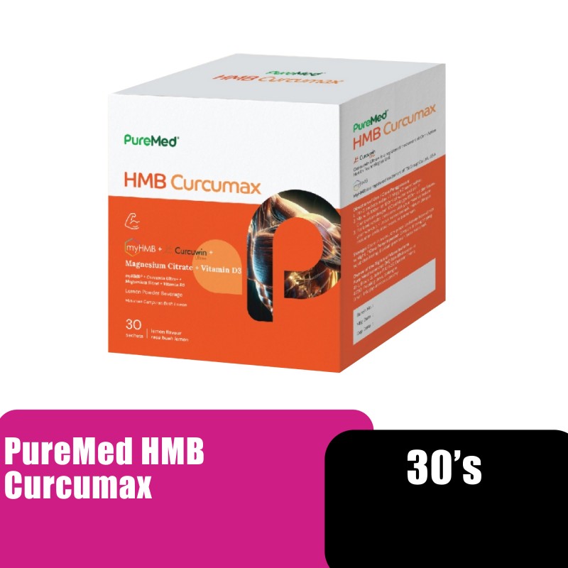 Puremed HMB Curcumax as Joint Supplement for Knee Support Suitable for Vegetarian, Supplement Lutut, Joint Care - 30's