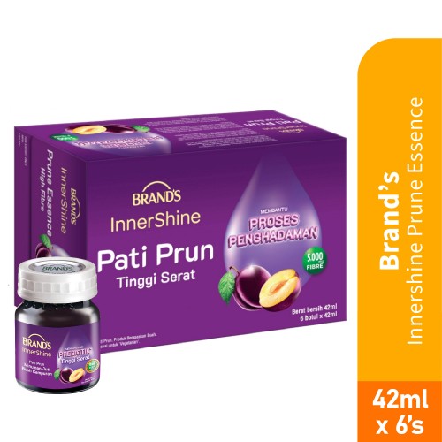 BRANDS Innershine Prune Essence 42ml X 6's with Pati Prune, Prune Extract & Vitamin E for Brightening Skin & Gut Health