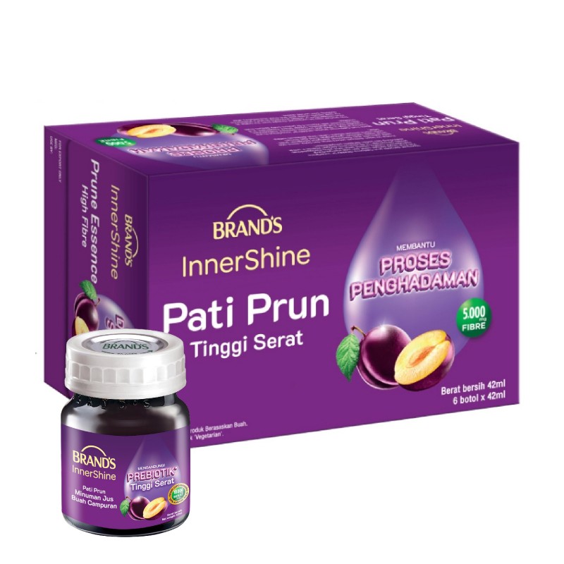 BRANDS Innershine Prune Essence 42ml X 6's with Pati Prune, Prune Extract & Vitamin E for Brightening Skin & Gut Health