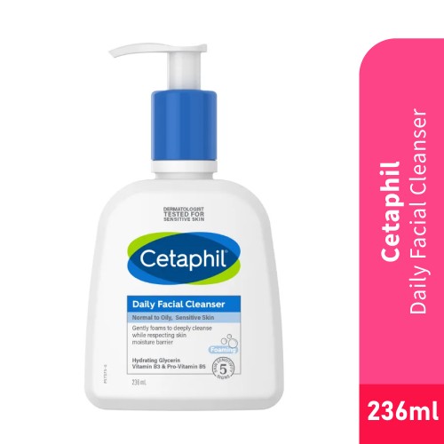 CETAPHIL Daily Facial Cleanser (236ml) Cleansing Face Cleanser, MakeUp Remover Cleanser, Pencuci Muka, 洗面奶, 洗臉霜