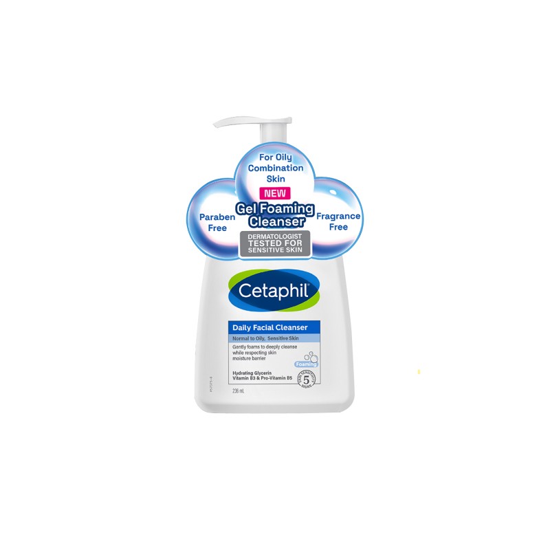 CETAPHIL Daily Facial Cleanser (236ml) Cleansing Face Cleanser, MakeUp Remover Cleanser, Pencuci Muka, 洗面奶, 洗臉霜
