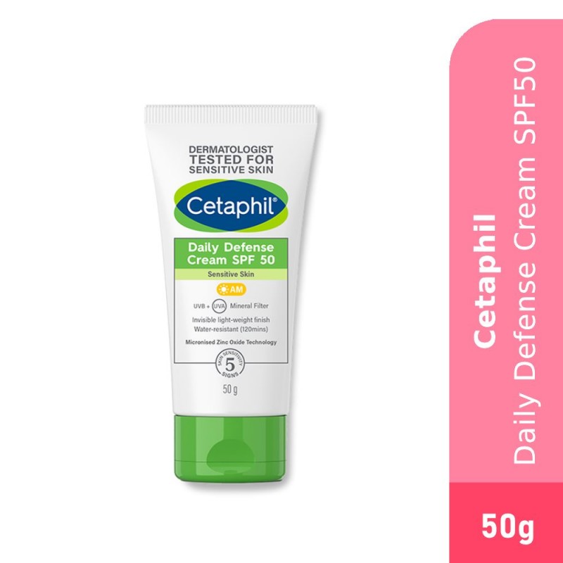 CETAPHIL Daily Defense Cream (50ml) Sunscreen SPF50 PA++++, Sunblock, Sun Protection, Sun Screen