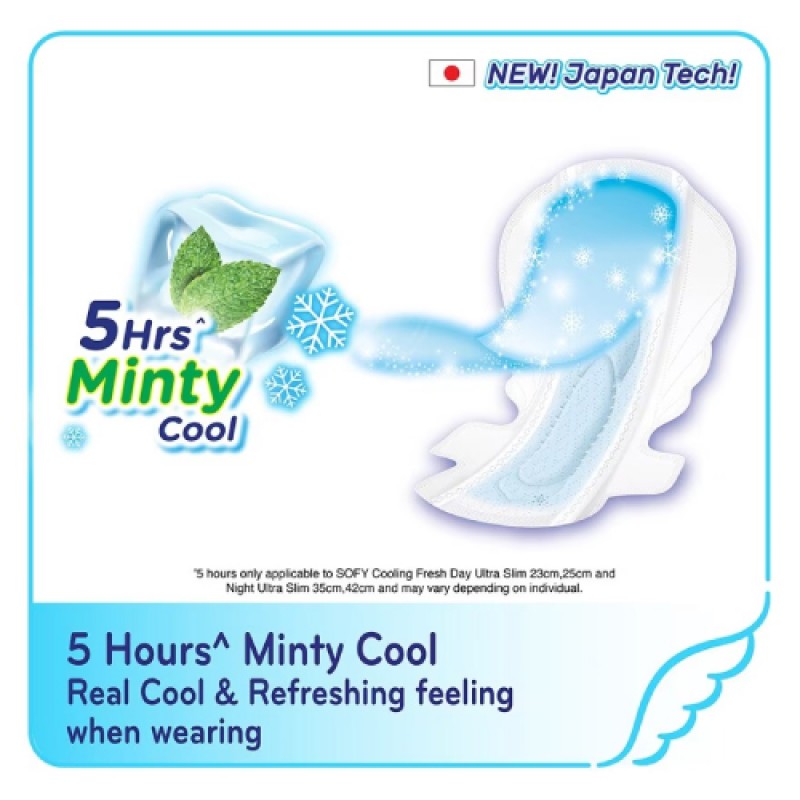 SOFY Cooling Fresh Night Slim Wing Pad 35cm (9's x 2) [Panty Liner/Pantyliner/Sanitary Pad/Tuala Wanita Pad Wanita/衛生棉 s