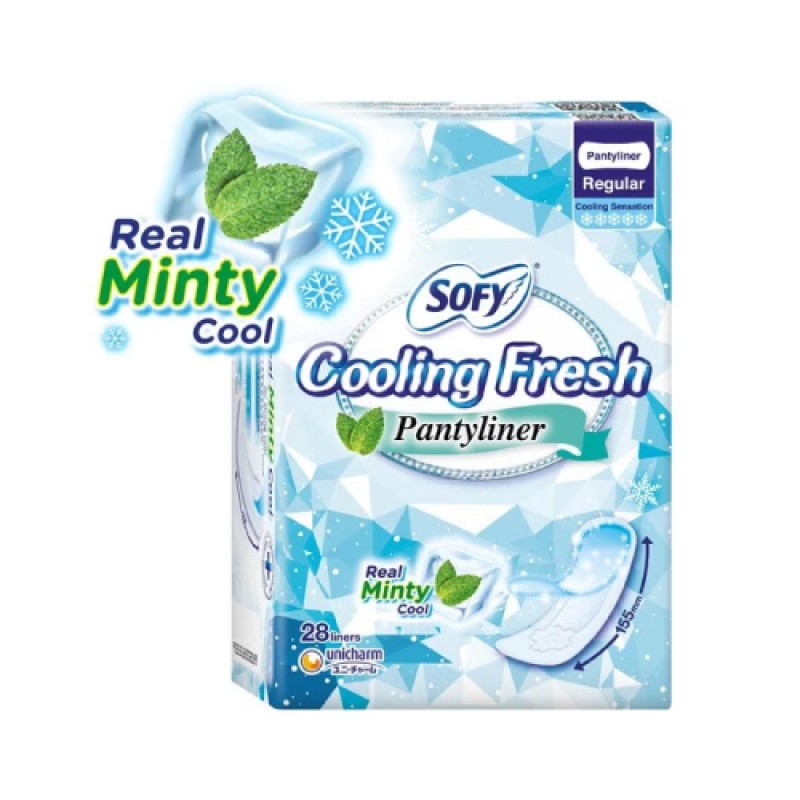 SOFY Cooling Fresh Liner Pad 155mm (28's) [Panty Liner/Pantyliner/Sanitary Pad/Tuala Wanita Pad Wanita/衛生棉 sofy/卫生棉]