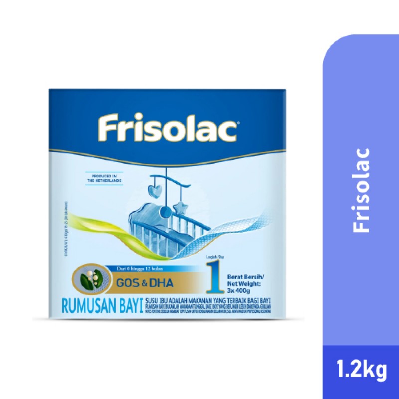 FRISOLAC 1  Box 1.2KG [Prebiotic Baby Food Formula Milk/Prebiotik Susu Baby Milk Vitamin B6/Vitamin C]