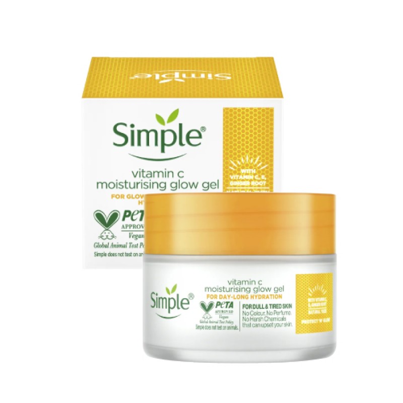 SIMPLE Protect N Glow Vitamin C Brightening Whitening Face Cream Face Gel (40g), Krim Muka, 面霜