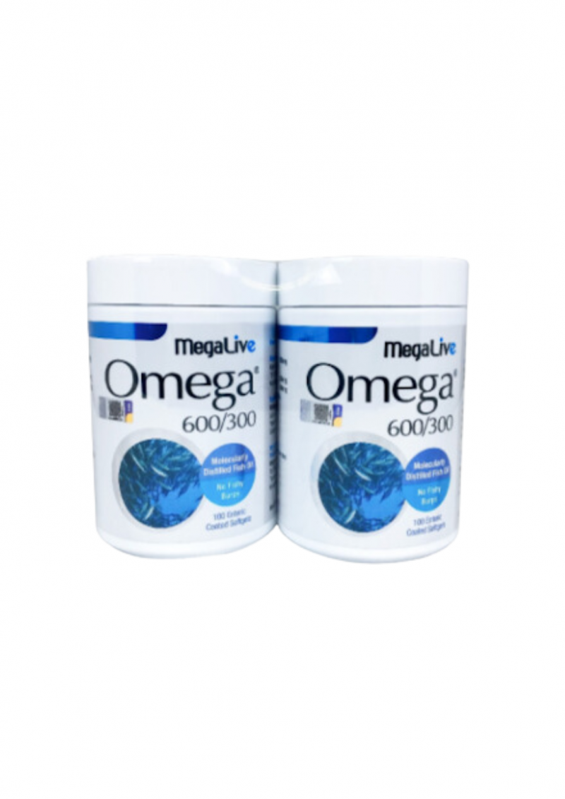 MEGALIVE Omega 600/300 (100's x2) - Supplement , Well Being , Healthy Supplement