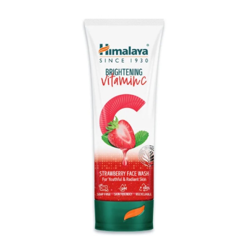 HIMALAYA Brightening Vitamin C Strawberry Face Wash 100ml- Facial Cleanser, Skin Care, Face Wash, 洗脸霜