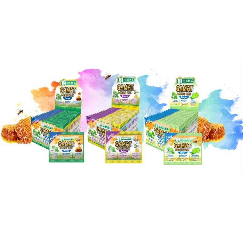 HURIX'S Gamat Branch &Madu Plus Drop Lime 12x6's- Lime, Snack, Health Care