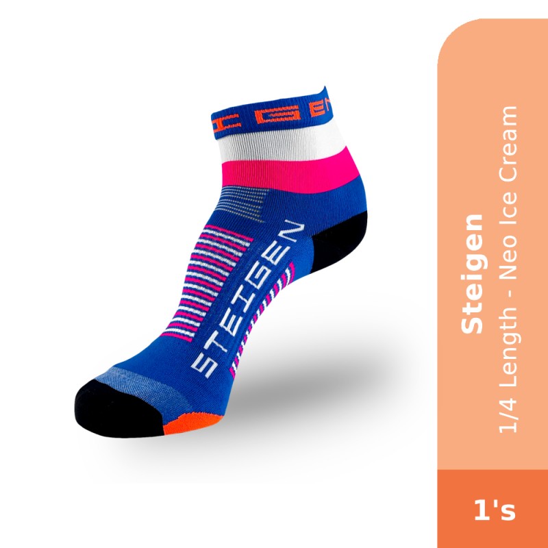 STEIGEN 1/4 Length Socks, Running Socks, Sport Socks as Free Size Stocking (Stoking) (运动袜子) - Neo Ice Cream