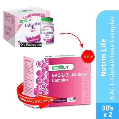 NUTRINLIFE NAC L-Gluthatione Complex Vegecapsule 30's x2- Well Being, Capsule, Vitamin C, Vitamin E