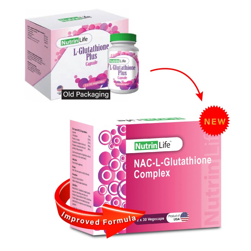 NUTRINLIFE NAC L-Gluthatione Complex Vegecapsule 30's x2- Well Being, Capsule, Vitamin C, Vitamin E