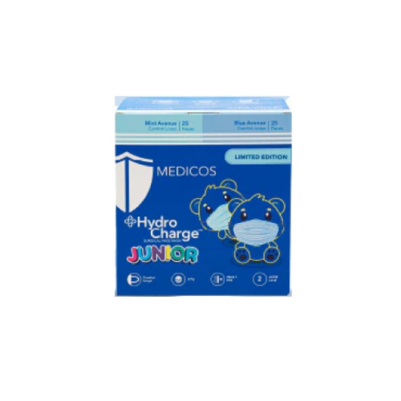 MEDICOS 4Ply Hydrocharge Technology Junior 50’s- Mask , 4 Ply Mask , Medicos