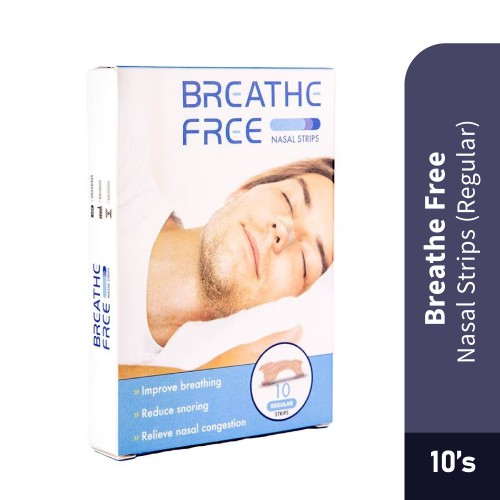 BREATHE FREE Nasal Strips Regular 10's - Nasal Strip ,Snoring, Snore Stopper