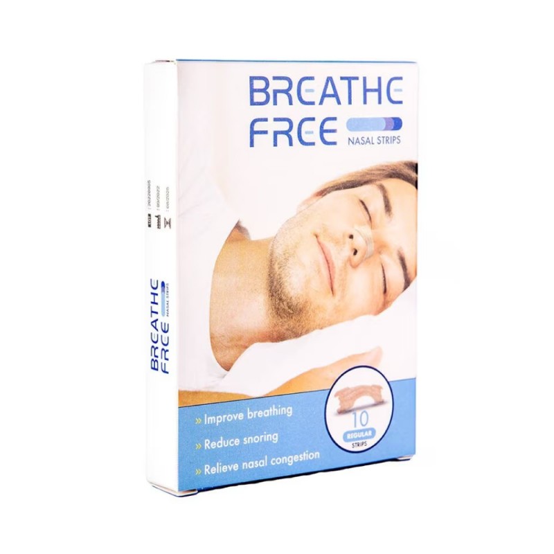 BREATHE FREE Nasal Strips Regular 10's - Nasal Strip ,Snoring, Snore Stopper