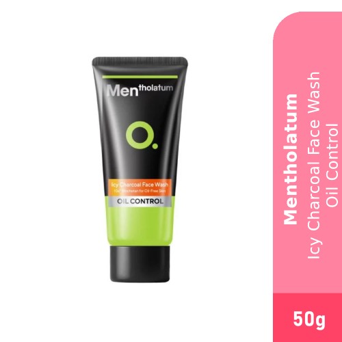 MENTHOLATUM Men Icy Charcoal Face Wash 50g- Facial Cleanser, Face Wash Men, Oil Control