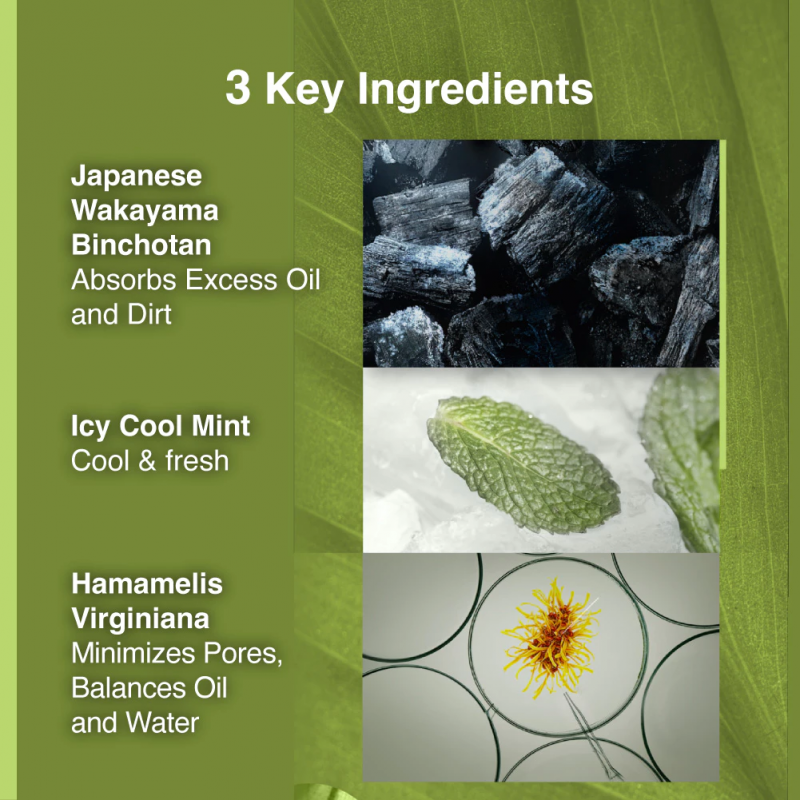 MENTHOLATUM Men Icy Charcoal Face Wash 50g- Facial Cleanser, Face Wash Men, Oil Control