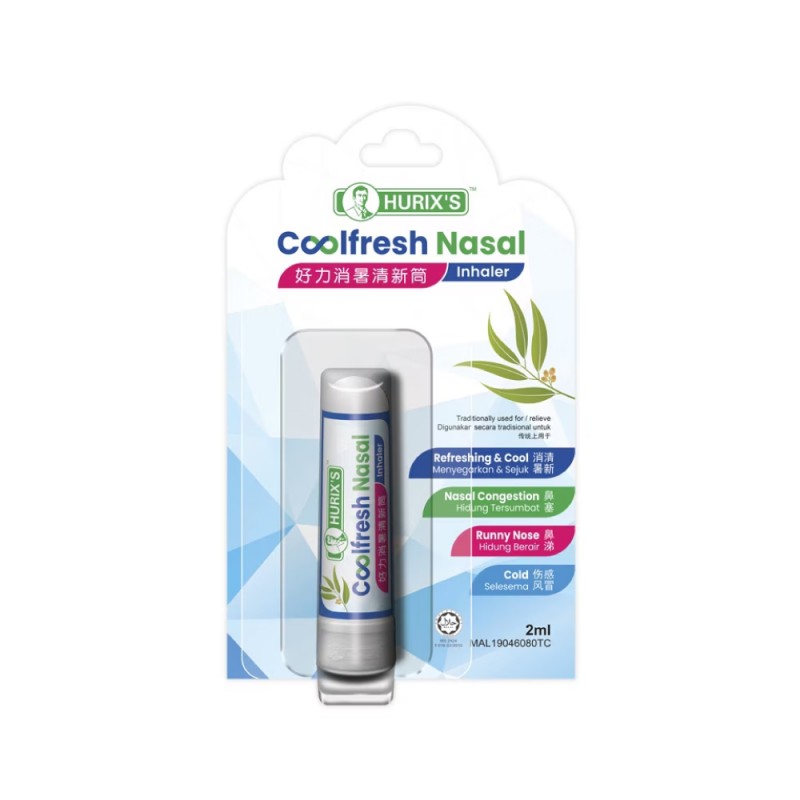 HURIX'S Coolfresh Nasal Inhaler 2ml Inhaler Resdung, Hidung Tersumbat, Selsema, Nasal Congestion Relief
