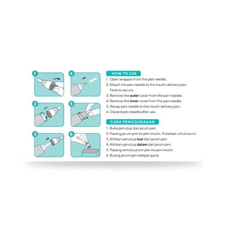 ESENTIAL Disposable Insulin Pen Needles 32g 4mm Jarum Insulin 100 pcs, 胰岛素针