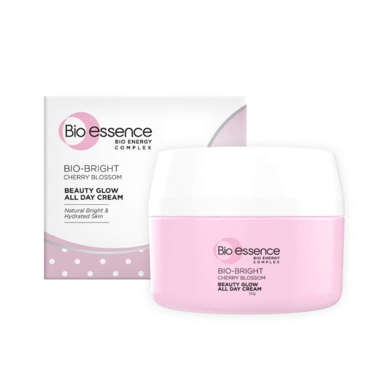 BIO ESSENCE Bio-Bright Beauty Glow All Day Cream 30g Moisturizer, Whitening Cream, Cherry Blossom