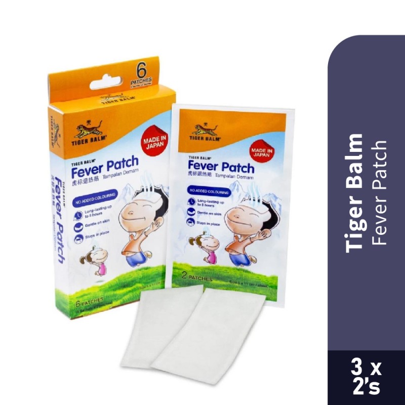 TIGER BALM Fever Patch 3 X 2's with Menthol, Cool Fever, Cooling Patch, Patch for Fever